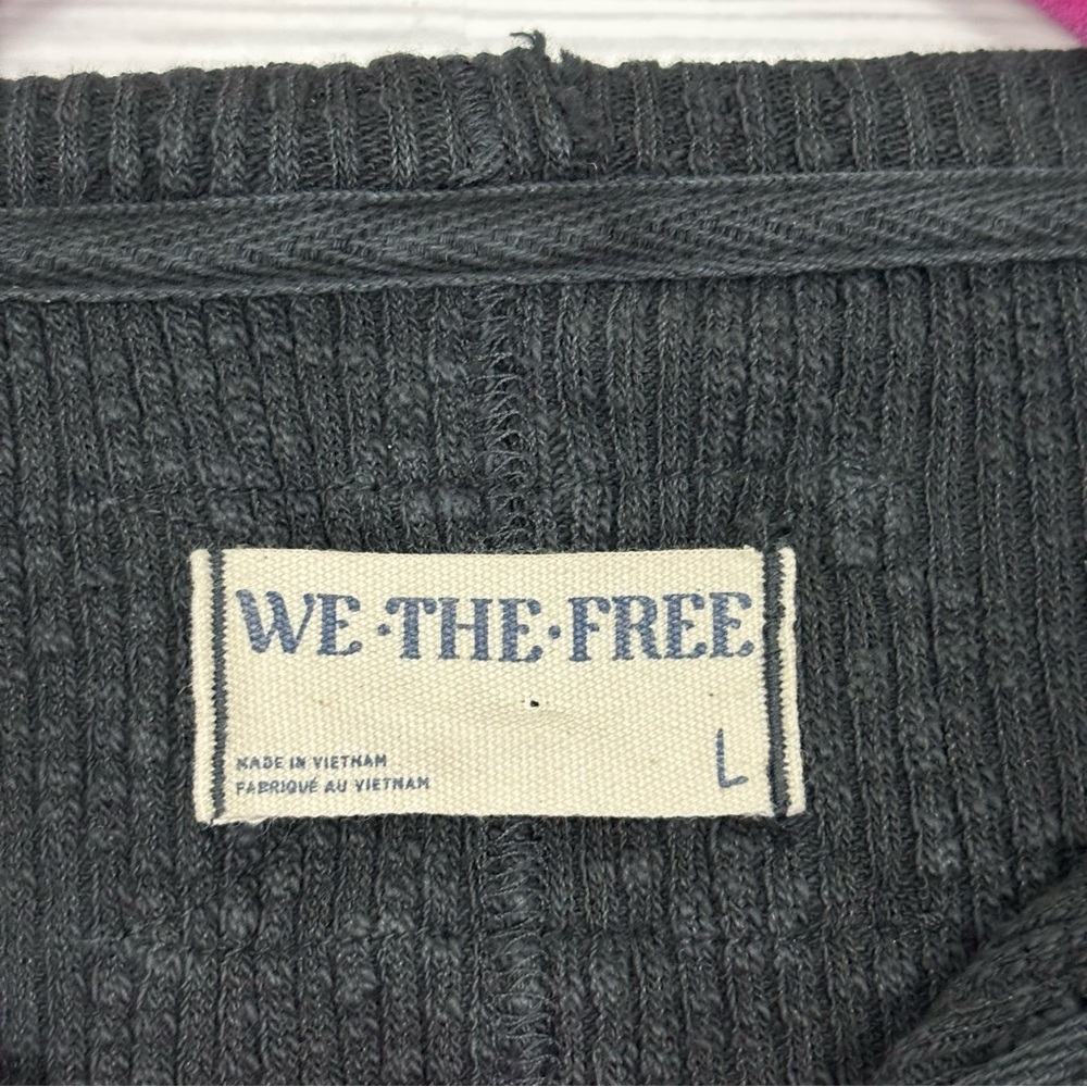 Free People We The Free Black Midnight Stretch Half Zip Crop Top Large - Picture 5 of 9